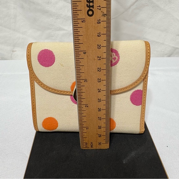 Dooney & Bourke Cream Wallet with Pink and Orange Dots - Picture 10 of 13